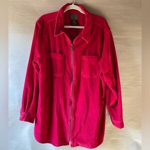 St. John's Bay Women's Vibrant Red Utility Jacket. Corduroy. Size 24W.